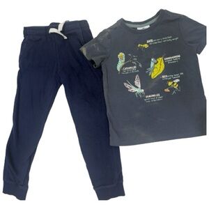 Tommy Bahama & Carter’s Dark Gray Insect Graphic Print T-Shirt & Jogger pants